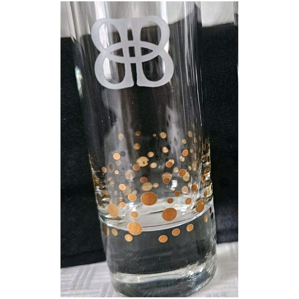 Set of 4 Baileys Irish Cream Gold Confetti Tall Shot Glasses Etched BB Logo 2oz. - Picture 2 of 3